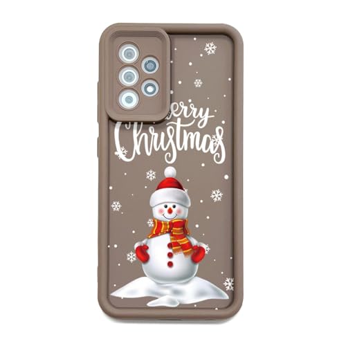 BARALARIQIU Weihnachtshülle für Samsung S24 Ultra für Frauen,Mädchen,Silikon,schlanke,weiche TPU-Stoßstangenabdeckung,süße,klare Weihnachts-Schneeflocken-Serie,schützende Schutzhülle-Kaffee von BARALARIQIU