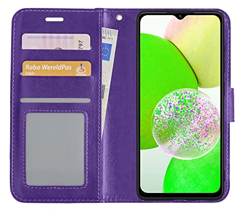 BASEY Hülle für Samsung Galaxy A14 Bookcase Flip Case - Samsung Galaxy A14 Hülle Bookcase - Flieder von BASEY