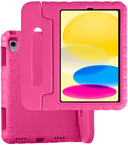 BASEY Hülle für iPad 10 10.9 (2022) Hülle Kinderfreundliche Stoßfeste Schutzhülle - Kindgerechte iPad 10 10.9 (2022) Hülle Kids Case - Rosa von BASEY