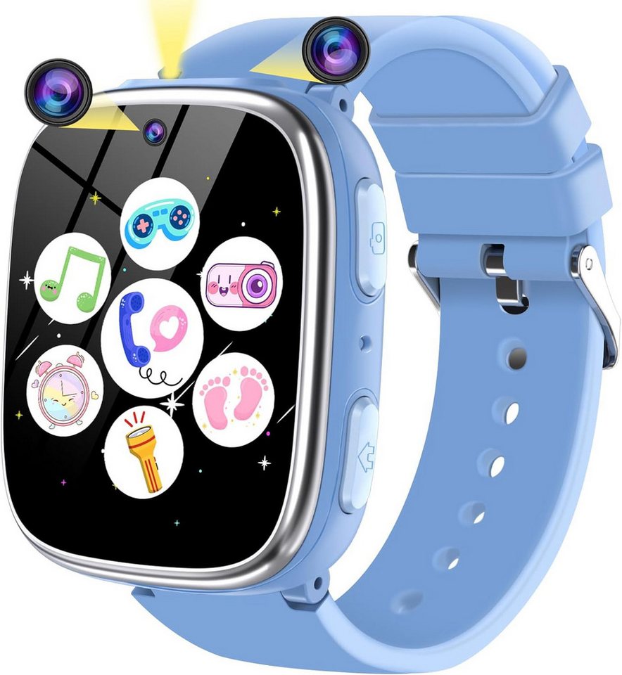 BAUISAN für Jungs Mädchen 5-12 Jahre Geschenke Smartwatch (1.69 Zoll), mit Kamera Schrittzähler Musik Spiel Gewohnheit Wecker von BAUISAN