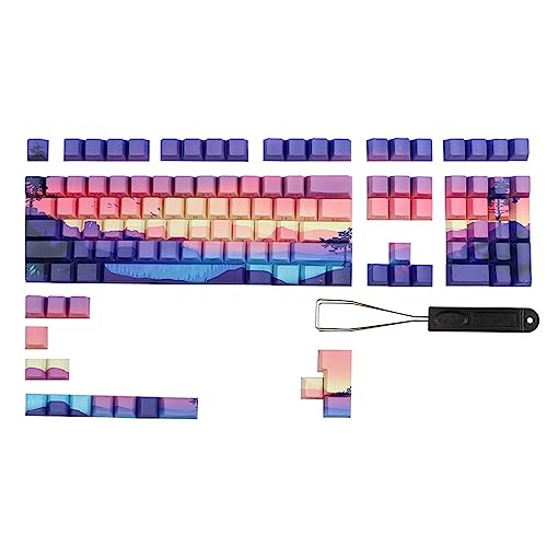 BAYORE Farbstoffsublimiertes Tastenkappen Set Mit 124 Ölbeständigen PBT Tasten Für Mechanische Cherry Profil Tastaturen Mit Hintergrundbeleuchtung von BAYORE