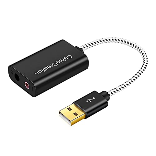 BAYORE Externe USB Stereo Soundkarte 3 5-mm USB Adapter 5 1-Kanal USB Mikrofon PC Laptop von BAYORE