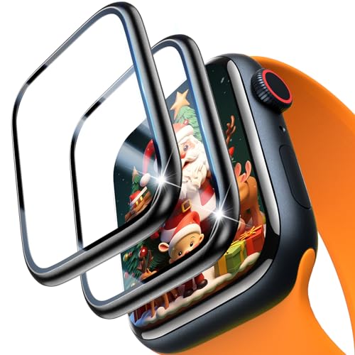 BAZO Klare, harte PC-Hülle, kompatibel mit Apple Watch Serie 7/8/9, 41 mm, mit Displayschutzfolie aus gehärtetem Glas, berührungsempfindlich, HD-Klarheit, ultradünne Schutzabdeckung für iWatch 41 mm, von BAZO