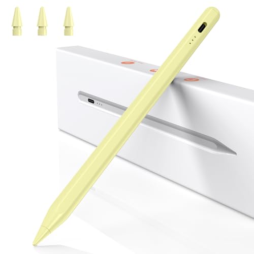 BAZO Stift für iPad - 2018-2024 Pencil 2. Generation mit Schnellladeleistung Palm Rejection und Neigungssensitivität Stylus für iPad Pro 13''/12,9''/11''/ für iPad 6-10.Gen/Mini 5/6.Gen/Air 3/4 Gelb von BAZO