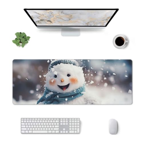 BBEXJIGY Niedliche Schneemänner Weihnachten Druck Groß 11,6 x 80 cm Gummi Tastatur Pad für Büro, Gaming, Desktop, Laptop von BBEXJIGY