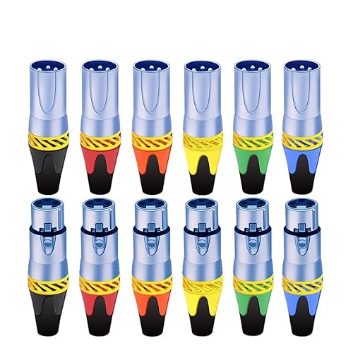 10sets 3Pins XLR Stecker Mikrofon MIC Stecker & Buchse Adapter 6 Farben Erhältlich Kabel Terminal Löten (Color : 10xM 10xF-Blue) von BBHTRE