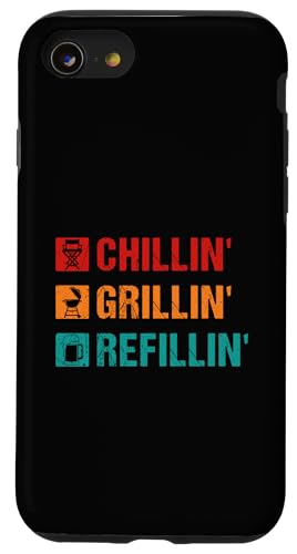 Hülle für iPhone SE (2020) / 7 / 8 Chillin' Grillen 'Nachfüllen von BBQ Smoker Grill Expert Barbecue Lover