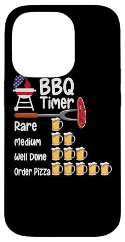 Hülle für iPhone 14 Pro BBQ-Timer-Barbecue-Grill, der lustigen Bier-Liebhaber grillt von BBQ-Timer und trinkendes Bier-Liebhaber-Kleid