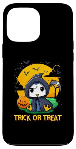 Hülle für iPhone 13 Pro Max Pinguin Sensenmann Süßes oder Saures Halloween-Kostüm von BCC Halloween Shirts