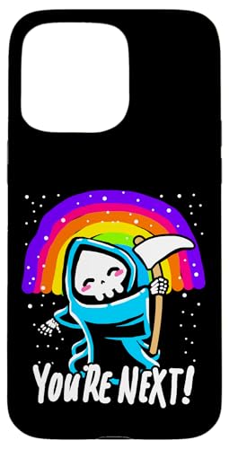 Hülle für iPhone 15 Pro Max You're Next Rainbow Grim Reaper Death Angel Halloween von BCC Halloween Shirts