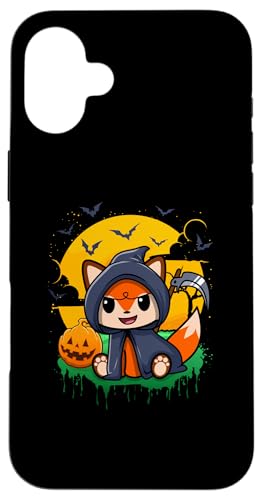 Hülle für iPhone 16 Plus Fuchs Sensenmann Süßes oder Saures Halloween-Kostüm von BCC Halloween Shirts