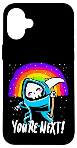 Hülle für iPhone 16 Plus You're Next Rainbow Grim Reaper Death Angel Halloween von BCC Halloween Shirts