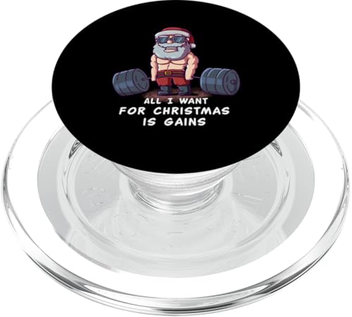 All I Want For Christmas is Gains Weihnachtsmann Muskeln Gym PopSockets PopGrip für MagSafe von BCC Santa's Christmas Shirts & Weihnachtsgeschenke