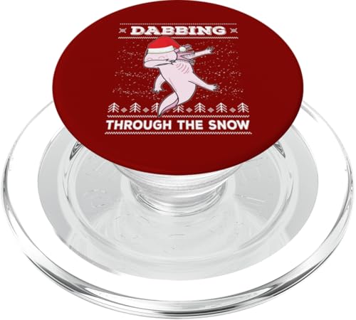 Dabbing Through The Snow Axolotl Santa Claus Weihnachten PopSockets PopGrip für MagSafe von BCC Santa's Christmas Shirts & Weihnachtsgeschenke