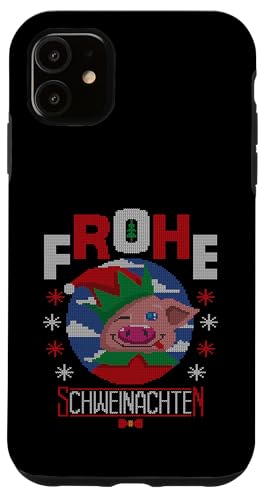 Hülle für iPhone 11 Frohe Schweinachten Weihnachten Schwein Ugly Sweater Witzig von BCC Santa's Christmas Shirts & Weihnachtsgeschenke