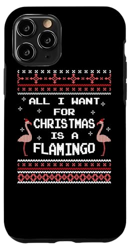 Hülle für iPhone 11 Pro All I Want For Christmas Is A Flamingo Pink Ugly Sweater von BCC Santa's Christmas Shirts & Weihnachtsgeschenke