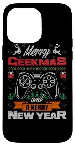 Hülle für iPhone 14 Pro Max Merry Geekmas And A Nerdy New Year Ugly Christmas Sweater von BCC Santa's Christmas Shirts & Weihnachtsgeschenke