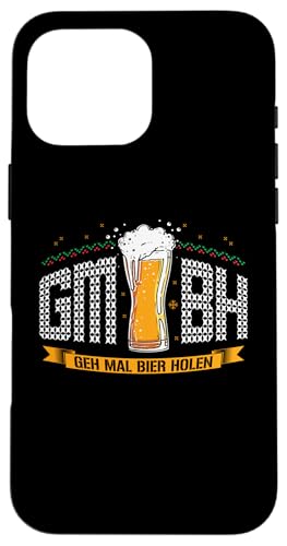 Hülle für iPhone 16 Pro Max Hol Bier Saufen Ugly Christmas Sweater Besoffen Weihnachten von BCC Santa's Christmas Shirts & Weihnachtsgeschenke