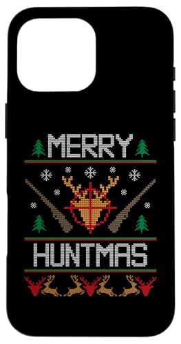 Hülle für iPhone 16 Pro Max Merry Huntmas Jagen Ugly Christmas Sweater Jäger Geschenk von BCC Santa's Christmas Shirts & Weihnachtsgeschenke