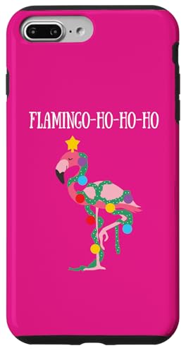 Hülle für iPhone 7 Plus/8 Plus Rosa Flamingo Ho Ho Ho Pink Weihnachtsbaum mit Lichterkette von BCC Santa's Christmas Shirts & Weihnachtsgeschenke