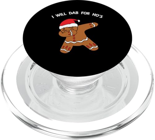 I Will Dab For Ho's Dabbing Gingerbread Man Lebkuchenmann PopSockets PopGrip für MagSafe von BCC Santa's Christmas Shirts & Weihnachtsgeschenke