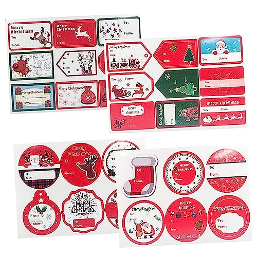 BCOATH 4 Stück Weihnachtliche Aufkleber Für Bunte Selbstklebende Etiketten Für Kreative Abziehbilder Zum Verzieren Von Fotoalben Und Scrapbooking Festliche Deko Für von BCOATH