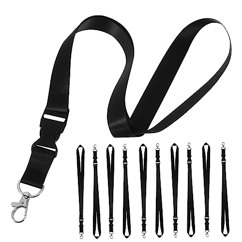 BCOATH Nylon Lanyards Für Ausweise Kartenhalter Mit Verstellbarem Halsband Schwarzes Nackenband Für ID Karten Schlüssel Und Namensschilder von BCOATH