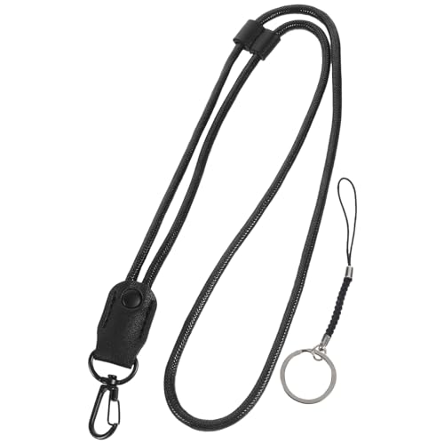 BCOATH Verstellbares Schwarzes PU Lanyard Für Ausweise Und Schlüssel Mit Sicherheits Quickrelease Ideal Für Den Täglichen Gebrauch Im Büro Und Unterwegs von BCOATH