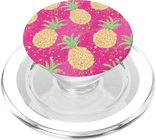 Ananas, Rosa, Gelb, Grün, niedlich, für Damen, Mädchen PopSockets PopGrip für MagSafe von BDAZ