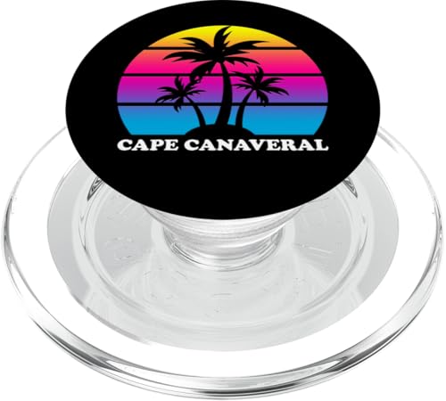 Cape Canaveral Florida Retro Palme Sonnenuntergang Urlaub PopSockets PopGrip für MagSafe von BDAZ