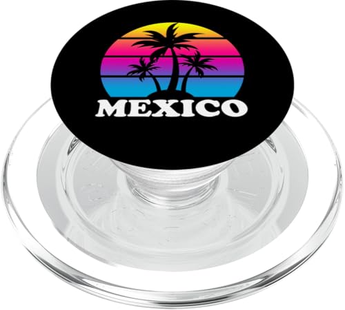 Mexiko Retro Palme Sonnenuntergang mexikanischer Urlaub PopSockets PopGrip für MagSafe von BDAZ