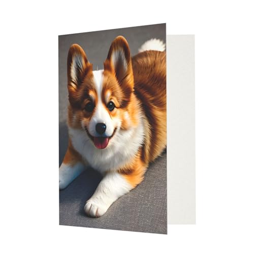 Lustige Corgi Butt Brown Print 4,5x6 Blanko Notizkarten mit Umschlägen Grußkarten Sortiment für alle Anlässe von BDDFN