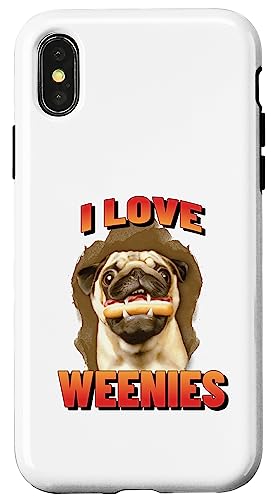 Hülle für iPhone X/XS Lustiger Grill, lustiger Mops, lustig, Camping, lustig, College, lustiger Strand von BEACH PUG CLOTHING