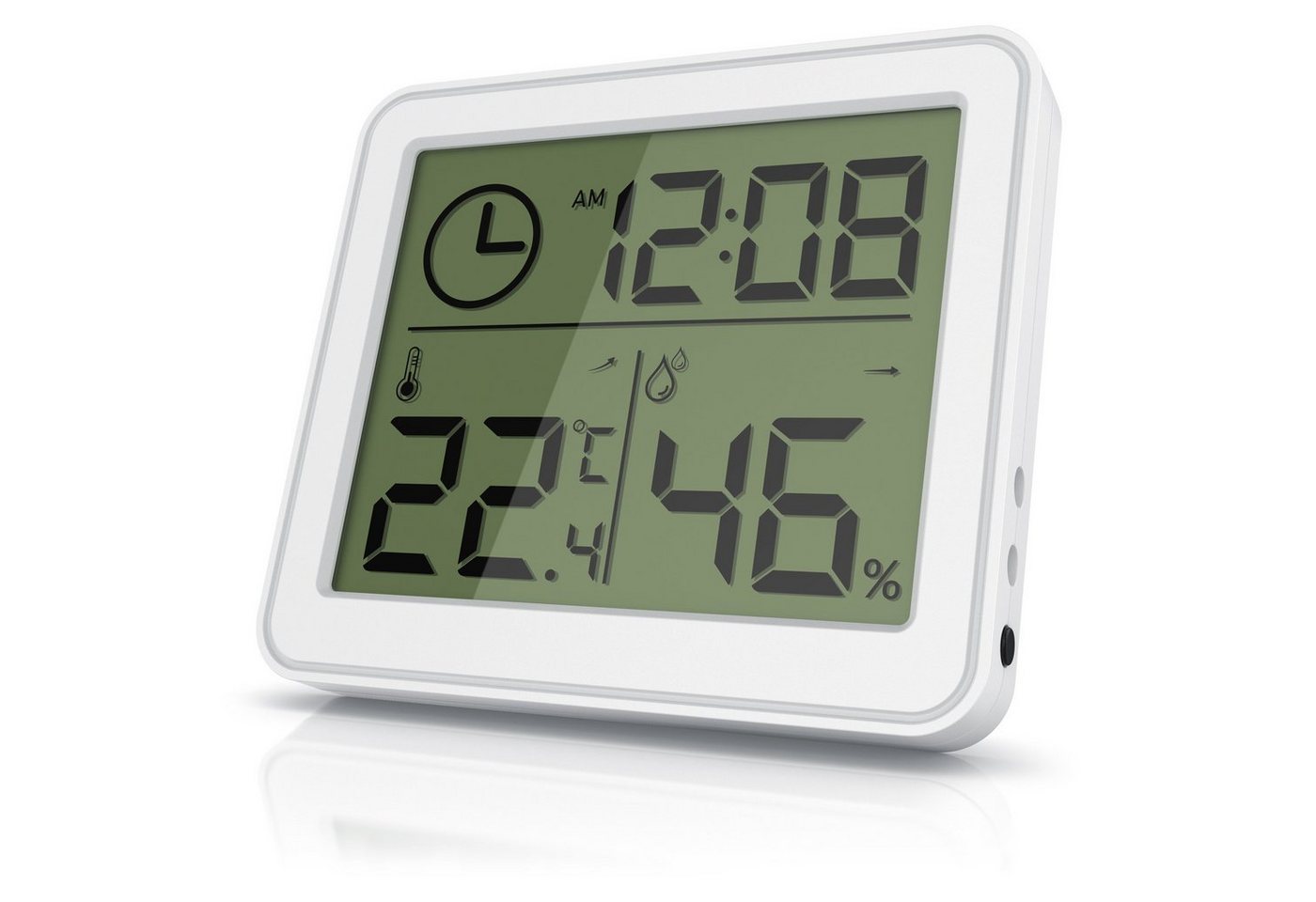 BEARWARE Innenwetterstation (Haltemagneten, Thermometer Hygrometer zeigt Temperatur, Luftfeuchtigkeit & Uhrzeit an) von BEARWARE