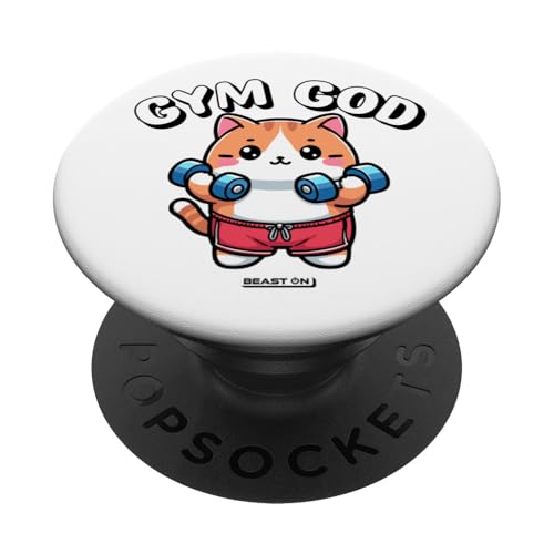 Gym God Süße Katze Frauen Fitness Lustiges Trainings Gym PopSockets Klebender PopGrip von BEAST ON