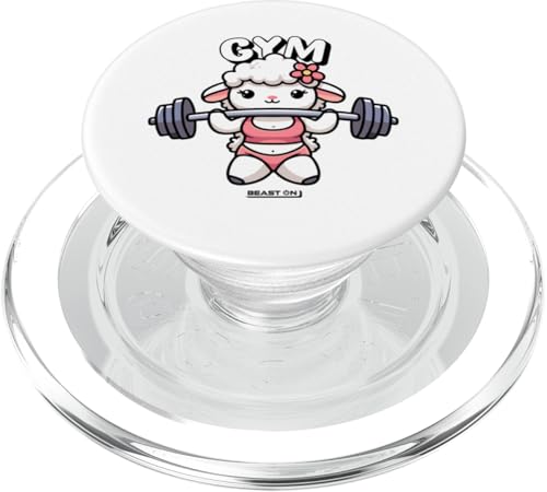 Gym Schaf Beast süßes Gym Workout lustiges Frauen Fitness PopSockets PopGrip für MagSafe von BEAST ON