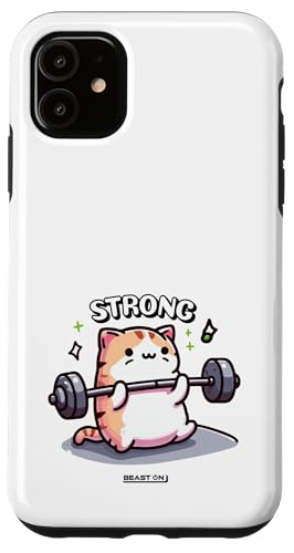 Hülle für iPhone 11 Stark Süße Katze Lustiges Fitness Trainings Süßes Frauen Gym von BEAST ON