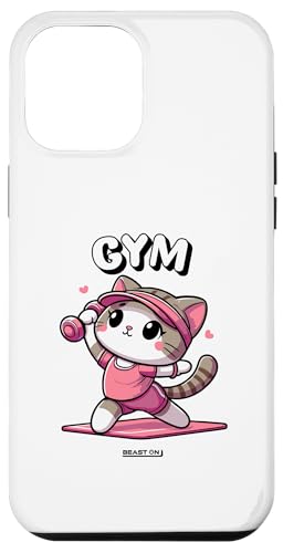 Hülle für iPhone 12 Pro Max Gym Katze Süßes Fitness Trainings Workout Süßes Frauen Gym von BEAST ON