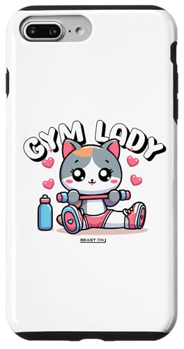 Hülle für iPhone 7 Plus/8 Plus Gym Lady Süße Katze Lustiges Fitness Trainings Süßes Frauen von BEAST ON