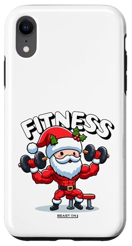 Hülle für iPhone XR Weihnachtsmann lustiges Fitness Frauen Männer Weihnachten von BEAST ON