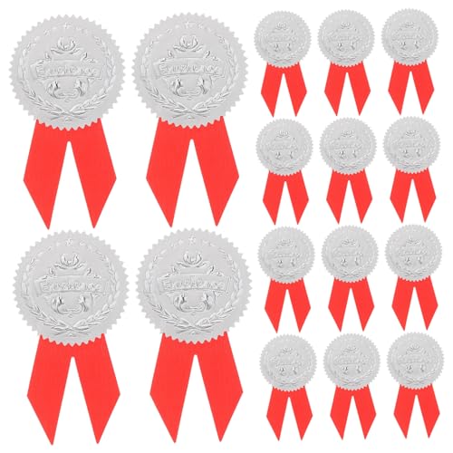 BEBEMOKO 36 Sets Zertifikat Aufkleber Zertifikat Aufkleber Sport Event Medaillen Aufkleber Medaille Aufkleber Geprägte Siegel Abschluss Zertifikat Supplies Band von BEBEMOKO