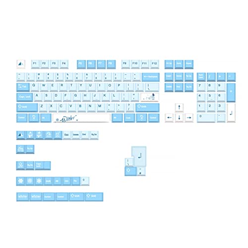 PBT-Tastenkappen, 136 Tasten, Kirschprofil, fünf Seiten, DYE Sublimation, Schnee, Tastenkappen für Cherry MX Switch, mechanische Tastatur, blaues Tastenkappen-Set, Thermo-Sub-Sub-PBT-XDA-Tastenkappe, von BEBIKR