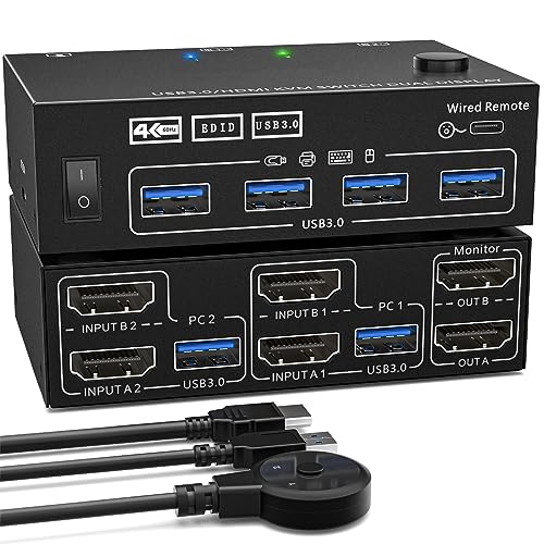 USB3.0-High Port Doppelkanal KVM Umschalter 202AS USB Hubs Mit Hoher Anzeige Und Gleichmäßiger Farbleistung von BEBIKR