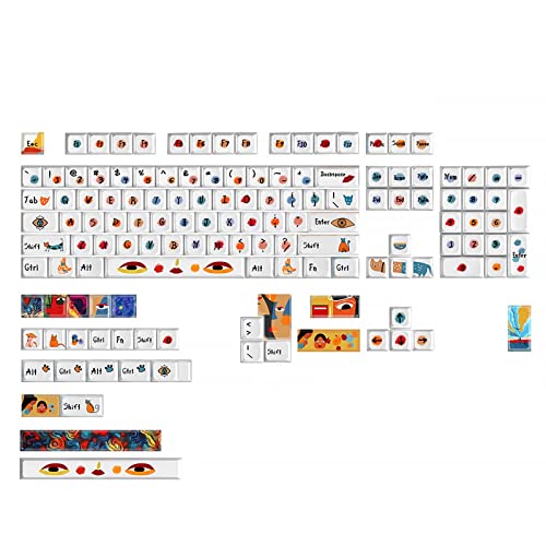 XDA PBT-Tastenkappen mit 136 Tasten, Farbsublimation, Cartoon-Tastenkappe für mechanische Tastatur, Cherry MX-Schalter, bunte Tastenkappen, mechanische Tastatur von BEBIKR
