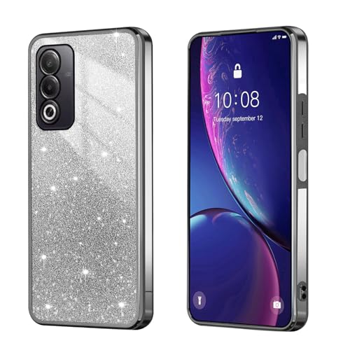 BEEJTUNY Handyhülle für Oppo A80 5G / Oppo A3 PRO, Weiche und Schöne Hülle mit Glitzeraufkleber, Transparente Bumper Schutzhülle, Stilvolle Stoßfeste Hülle. Schwarz von BEEJTUNY