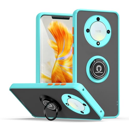 BEEJTUNY Schutzhülle für Honor X9B/Magic 6 Lite（Magic6 Lite mit Ring, TPU+PC Handyhülle mit 360° Magnetring Ständer, Stoßfester Bumper Hülle und Robuster Cover Case. Himmelblau von BEEJTUNY