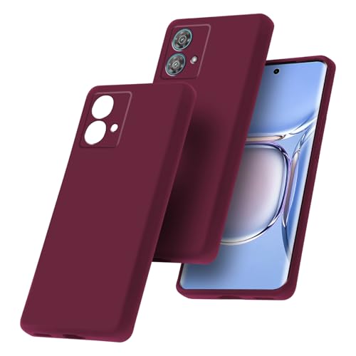 BEEJTUNY Silikon Hülle für Motorola Moto G84, Handyhülle Flüssige Silikonhülle, Anti-Fingerabdruck, Anti-Verblassen, Geruchlose Schutzhülle. Pflaumenrot von BEEJTUNY