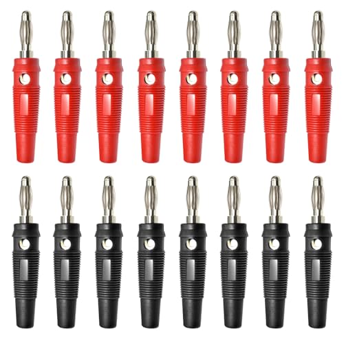 BEELUKY 16 Stück Bananenstecker 4mm Bananenstecker Lautsprecher 20A Banana-Steckverbinder Vernickelt Kunststoff Schraubbar Schwarz Rot für Kabel Boxen Endstufen AV-Receiver HiFi Stereoanlagen BEELUKY 16 Stück Bananenstecker 4mm Bananenstecker Lautsprecher 20A Banana-Steckverbinder Vernickelt Kunststoff Schraubbar Schwarz Rot für Kabel Boxen Endstufen AV-Receiver HiFi Stereoanlagen von BEELUKY