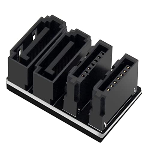 BEEOFICEPENG 1 Stück Dual SATA 7 Pin auf Dual 7 Pin Stecker 180 Grad abgewinkelt Adapter Mainboard SATA Adapter für Desktop-Computer SSD HDD von BEEOFICEPENG