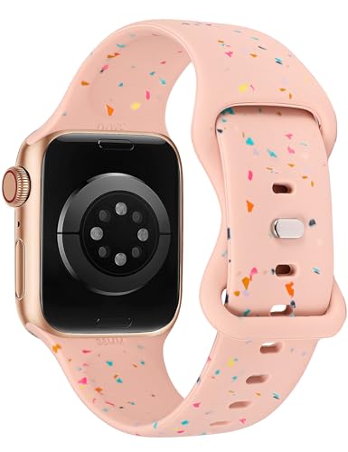 BEEXI Sport Kompatibel mit Apple Watch Armband 41mm 40mm 42mm 38mmmm für Damen, Kohlenstoffneutrales weiches Armband für iWatch Serie SE 10 9 8 7 6 5 4 3 2 1, Rosa von BEEXI